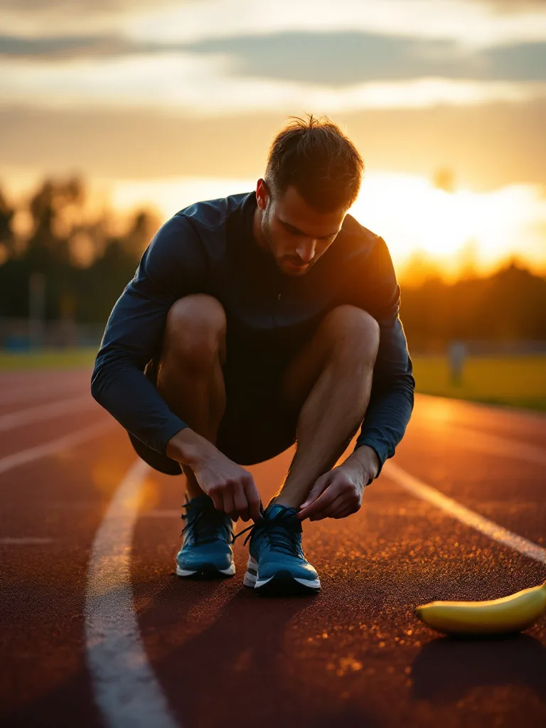 Corredor preparándose para entrenar